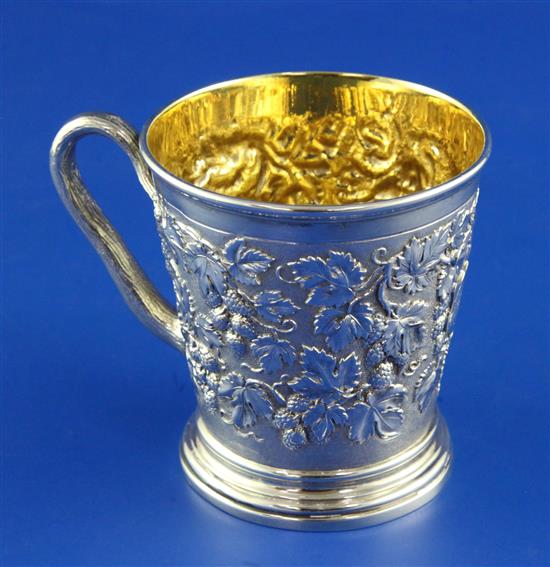 A Victorian silver christening mug by Hunt & Roskell, 6 oz.